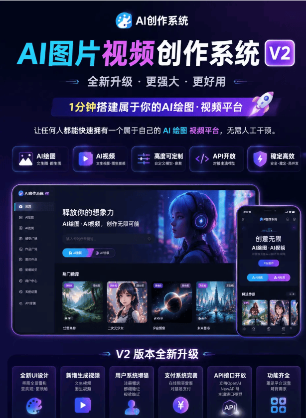 AI图片视频创作系统 v2-米子资源
